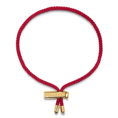 Nialaya Men's Red String Bracelet With Adjustable Gold Lock