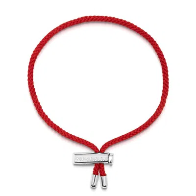 Nialaya Men's Red String Bracelet With Adjustable Silver Lock