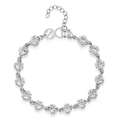 Nialaya Silver Bloom Bracelet In Metallic