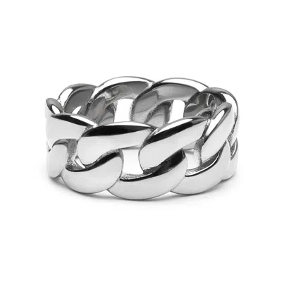 Nialaya Men's Silver Chain Ring In Gray