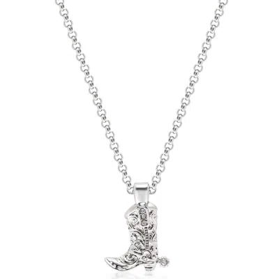 Nialaya Men's Silver Cowboy Charm Necklace In Metallic