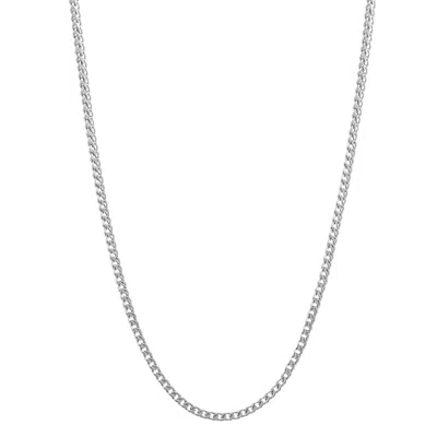Nialaya Men's Silver Cuban Link Chain In 2mm