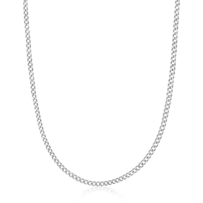 Nialaya Men's Silver Cuban Link Chain In 3mm In Metallic