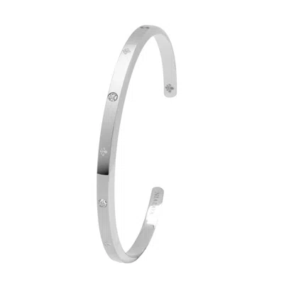 Nialaya Men's Silver Fleur De Lis Cuff In Metallic