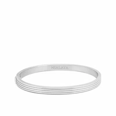 Nialaya Men's Silver Gentleman Bangle