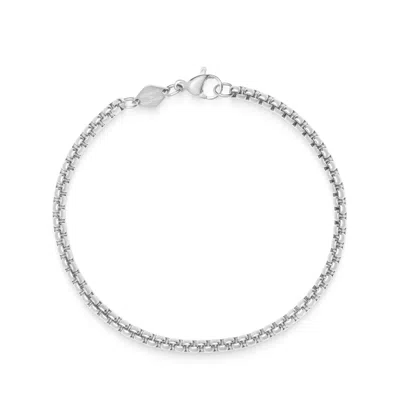 Nialaya Men's Silver Mini Box Chain Bracelet