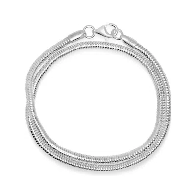 Nialaya Men's Silver Wrap-around Chain Bracelet