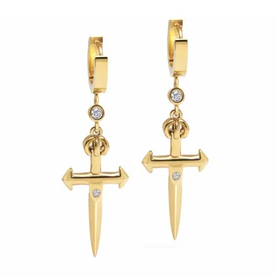 Nialaya Men's Skyfall Sword Earrings In Gold