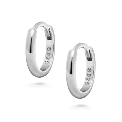 Nialaya Men's Sterling Silver Hoop Earrings