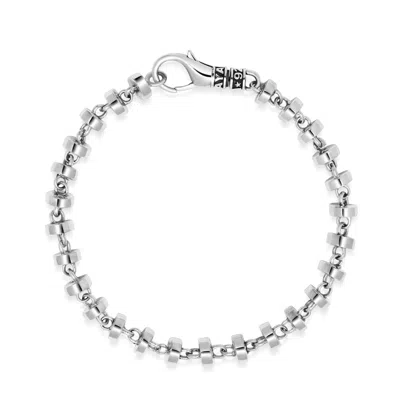 Nialaya Men's Sterling Silver Round Link Bracelet In Metallic