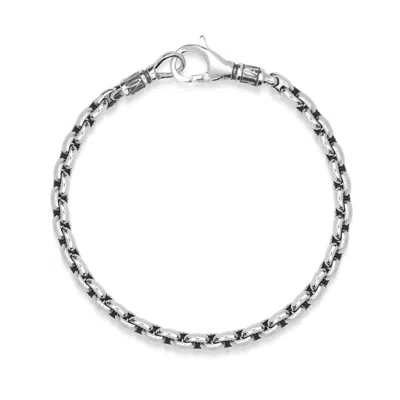 Nialaya Men's Sterling Silver Round Link Chain Bracelet In Metallic