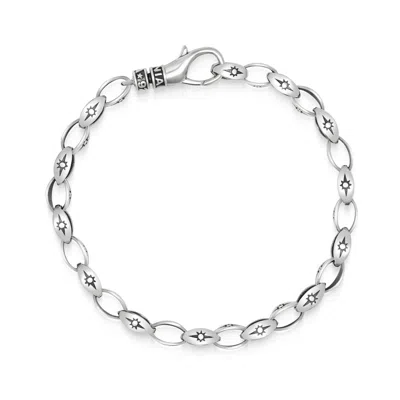 Nialaya Men's Sterling Silver Star Link Bracelet In Metallic
