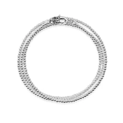 Nialaya Men's Sterling Silver Wrap-around Bracelet