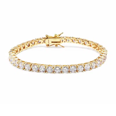 Nialaya Men's Tennis Bracelet With Gold