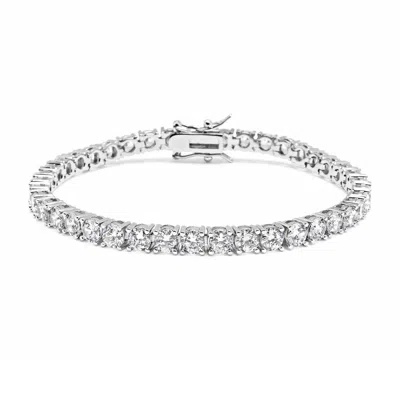Nialaya Men's Tennis Bracelet With Silver