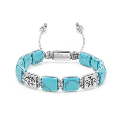 Nialaya Men's The Dorje Flatbead Collection - Turquoise And Silver In Metallic