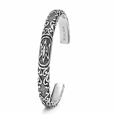 Nialaya Men's Vintage Cuff Bracelet In Silver