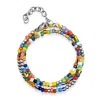 Nialaya Men's Wrap Bracelet With Assorted Vintage Trifocal Beads And Silver