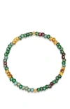 Nialaya Miyuki Beaded Wristband In Green