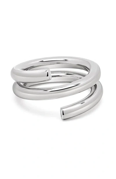 Nialaya Modern Spiral Ring In Silver