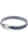 Nialaya Navy Woven Box Chain Bracelet In Blue
