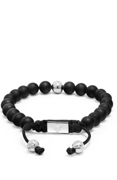 Nialaya Onyx Sterling Silver Beaded Bracelet In Black