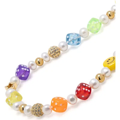 Nialaya Pair Of Dice Necklace In Multi