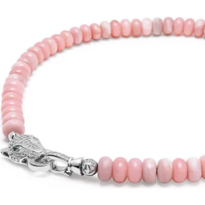 Nialaya Panther Head Silver Quartz Choker In Blue