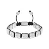 Nialaya Silver / Black Men's Flatbead Bracelet In Sterling Silver