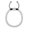 Nialaya Silver / Black Men's Mini Beaded Bracelet With Sterling Silver Beads