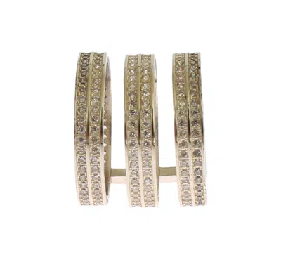 Nialaya Authentic Womens Clear Cz 925 Sterling Ring In Gold