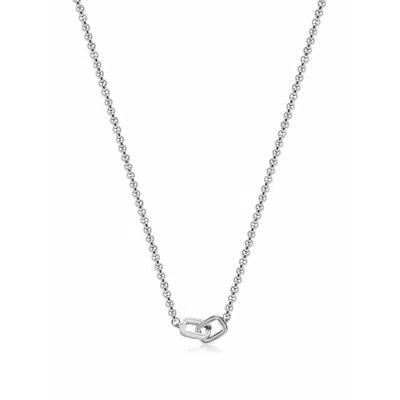 Nialaya Silver Men's Chain With Interlocking Rings In Metallic