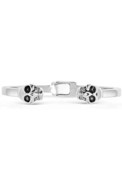 Nialaya Silver Skull Bangle