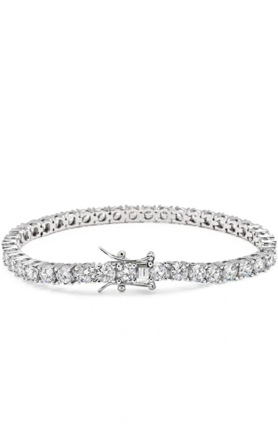 Nialaya Silver Tennis Bracelet In Metallic