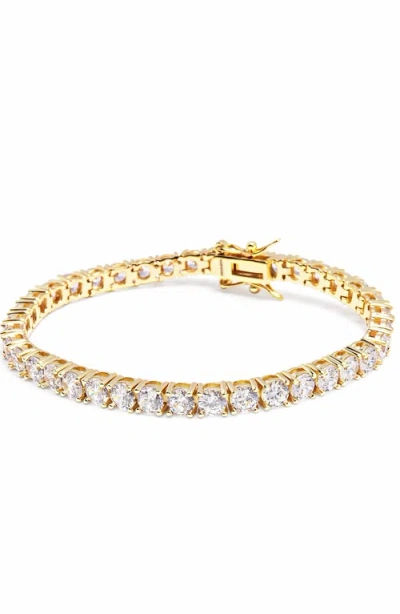 Nialaya Silver Tennis Bracelet In Gold