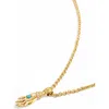 Nialaya Small Turquoise Gemstone Hand Pendant Necklace In Gold