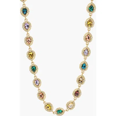Nialaya Teardrop Crystal Choker In Multicolor