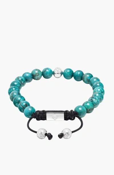 Nialaya Turquoise And Sterling Silver Beaded Bracelet In Blue