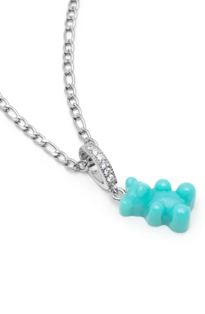 Nialaya Turquoise Gummy Bear Silver Necklace