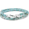 Nialaya Turquoise Heishi Wrap Bracelet In Blue