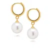 Nialaya White / Gold Women's Pearl Drop Earrings In Gold