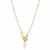 Nialaya White / Gold Women's Pearl Wrap Necklace In Multi