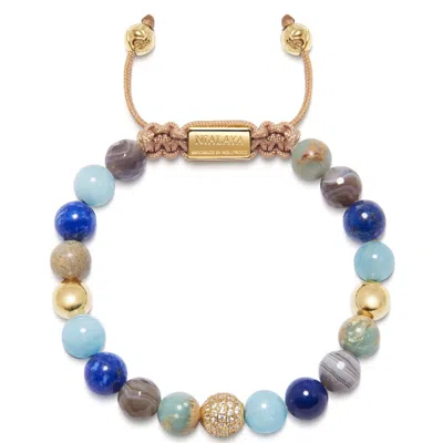 Nialaya Women's Beaded Bracelet With Aquamarine, Blue Lapis, Opal, And Botswana Agate In Multi