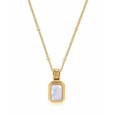 Nialaya Women's Black / White / Gold Sterling Silver Necklace With Two-in-one Pendant