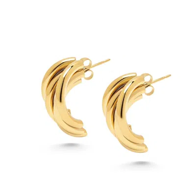 Nialaya Women's Bold Layered Hoops In Gold