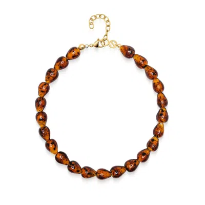 Nialaya Women's Brown Amber Beaded Necklace
