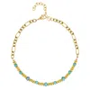Nialaya Turquoise Chain Choker In Gold