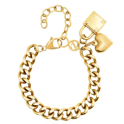 Nialaya Women's Gold Cuban Charm Bracelet