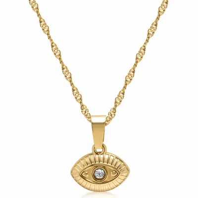 Nialaya Women's Gold Evil Eye Pendant Necklace