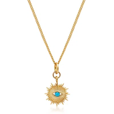 Nialaya Women's Gold Necklace With Mini Evil Eye Pendant